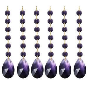 Unique Bargains Crystal Pendants Teardrop Beads for DIY Lamp Arts Crafts Decoration 6 Pcs - 1 of 4