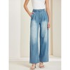 Allegra K Women's Wide Leg Vintage Loose High Waist Denim Jeans - 2 of 4