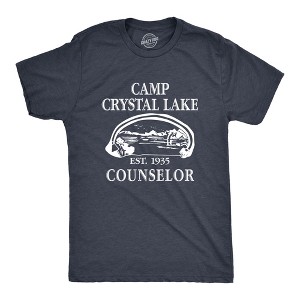 Mens Camp Crystal Lake T shirt Funny Graphic Camping Vintage Adult Novelty Tees - Crazy Dog Men's T Shirt - 1 of 4