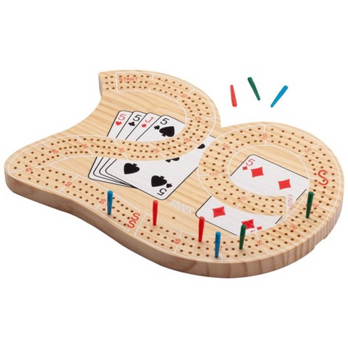 Gse 3-track Wooden 29 Cribbage Board Game With Plastic Pegs : Target