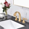 Vynxaria Widespread Bathroom Sink Faucets Two Handle 3 Hole Vanity Bath Faucet  with Drain Assembly (Brushed Golden) - 2 of 4
