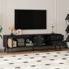 KIGFTSOD 70" TV Stand for TVs up to 80" – Mid Century Modern Entertainment Center with Rattan Doors, 2 Drawers & Open Shelf, Living Room - 2 of 4