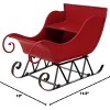 SEVOBAL Christmas Santa Sleigh Decorative Iron Small Tabletop and Hanging Holiday Decor for Mantel and Shelf, Red, 14.5"*10"*11" - 4 of 4