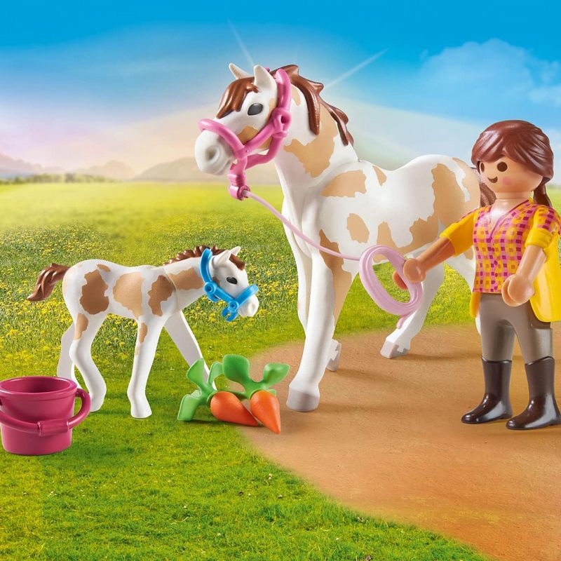 Playmobil 71243 Country Horse with Foal Building Set, 3 of 6