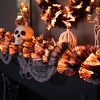 Northlight Multi Function Fiber Optic Artificial Halloween Garland -  6' x 6" - Black - Purple and Orange LED - 4 of 4