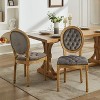 CAVINAS French Style Dining Chairs Set of 2, PU Leather Dining Room Chairs with Button Tufting and Solid Wood Legs - 3 of 4