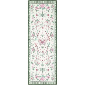 Modern Floral Machine Washable Non-Slip Runner Rug - Low Pile Waterproof Carpet for Kitchen, Entryway, Bathroom, Laundry & Dorm - 1 of 4