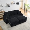 NicBex 80 inch Convertible Sleeper Chair,Modern Pull-out Sofa Bed with Footstool,Soft Couches with Solid Wood Frame for Living Room,Green/Orange/Black - 4 of 4