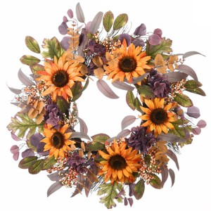 30" Harvest Sunflowers Wreath - National Tree Company - 1 of 4