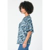 Roaman's Women's Plus Size Notch-Neck Flutter-Sleeve Blouse - 4 of 4