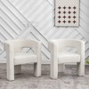 KINWELL 28" Wide Boucle Upholstered Square Armchair (Set of 2) - 4 of 4