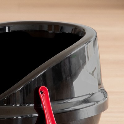 Black Shielded Plastic Cat Litter Pan with Scoop