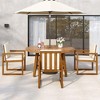 Whisen 5-Piece Acacia Wood Patio Dining Set with Four Armchairs and a Table - Beige - 2 of 4