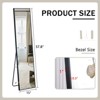 Glasflength Full Length Mirrors Floor Standing Wall Mirror, Bedroom Foyer Clothing Store Wall Mounted Mirror, Wooden Frame Square Black 15"*57.8" - 2 of 2