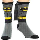 DC Comics Men's Adult Batman Cape Crew Mid-Calf Socks Multicoloured