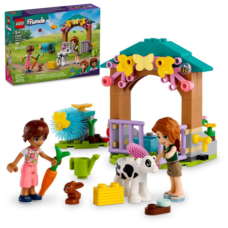 LEGO Friends Autumn&#39;s Baby Cow Shed Farm Animal Toy 42607, 1 of 8