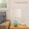 Hastings Home Blue Glass Open Base Table Lamp With LED Bulb and Modern Shade for Coastal, Nautical, and Rustic Cottage Styles - 3 of 4