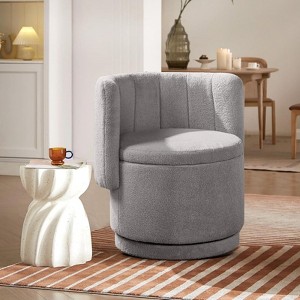 RISOKEYS 360° Swivel Accent Chair with Hidden Storage,Comfy Upholstered Barrel Chair for Living Room,Office,Bedroom,Small Spaces - 1 of 4