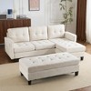 83.4"W Sectional Sofa Couch, Sofa Bed with Two USB Ports, Movable Ottoman and Reversible Chaise Lounge -ModernLuxe - 2 of 4