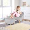 Infans Kids Sofa Chair w/ Ottoman Toddler Single Sofa Velvet Upholstered Couch Grey - 3 of 4