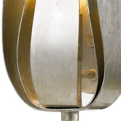 Elegant Antique Silver Dimmable Wall Sconce with Wrought Iron Leaves