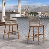 PURPLE LEAF 2 Pieces Bar Stools Patio Modern Rattan Barstools Aluminum Woven Tall Bar Chairs with Cushions for Outdoor Kitchen Island Garden - 3 of 4