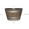 Classic Home and Garden Indoor/Outdoor Round Whiskey "Home" Resin Flower Pot Barrel Planter, Oak Brown, 15in - 3 of 4