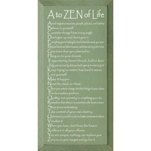 Slickblue Rustic Wall Sign – A to ZEN of Life Quote – Mindfulness & Motivation Wood Decor – 9x18 Inches, Color Options - 1 of 3