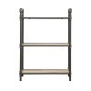 TOAOTBNBO 3-Tier Small Bookcase Storage Organizer, Metal Floor Standing Bookshelf Open Decorative Bookcases for Office, Gray - 4 of 4