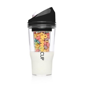 The CRUNCHCUP XL BLACK - Portable Plastic Cereal Cups for Breakfast On the Go - Great For Kids & Adults! - 1 of 4