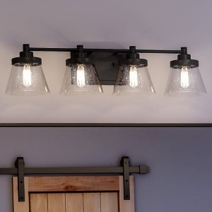 Urban Ambiance Luxury Traditional Bath Light 7.75''H x 33.5''W,  Midnight Black Finish,  Pawtucket Collection, UHP3998 - 1 of 4