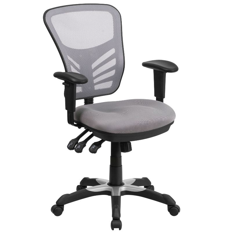 Flash Furniture Mid-Back Mesh Multifunction Executive Swivel Ergonomic Office Chair with Adjustable Arms, 1 of 12