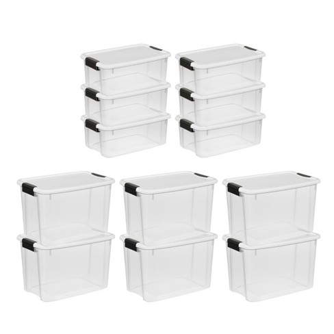 Sterilite 30 Quart (6 Pack) & 18 Quart (6 Pack ) Clear Plastic ...