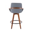 Mid-Century Counter Stool with Wood Frame and Upholstered Seat for Kitchen or Dining (Set of 2) - 4 of 4