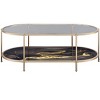 Fiorella Black Marble Print, Glass & Champagne Finish Coffee Table - 4 of 4