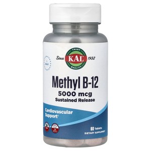 KAL Methyl B-12, Sustained Release, 5,000 mcg, 60 Tablets - 1 of 4