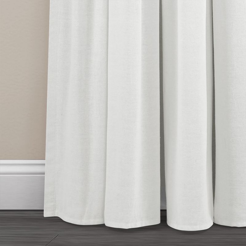 Linen Button 100% Lined Blackout Window Curtain Panel Dark Gray/White Single 40X84, 5 of 7