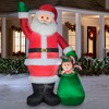 Gemmy Christmas Airblown Inflatable Mixed Media Santa w/Toy bag, 9 ft Tall, Multi - 2 of 3