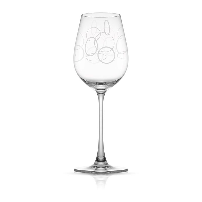 JoyJolt Geo Crystal White Wine Glasses - 14 oz - Set of 4 European Crystal Wine Glasses, 3 of 7