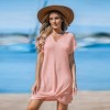 Women's Ivory/Khaki/Green/Blue Notched Neck Short Sleeve Cover-Up Dress - Cupshe - 2 of 4