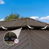VisioGear 14'*22' Patio Hardtop Gazebo with Double Roof and Netting, Large Pavilion Gazebo for Patio Deck Garden, Yellow, 260.08"*165.59"*126.42" - 3 of 4