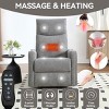 Swivel Rocker Recliner Chair with Heat and Massage, Manual Reclining Lounge Chair, Reclining Massage Armchair for Living Room - Cuddlewood - 2 of 4