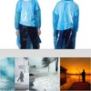 Unique Bargains Disposable Rain Ponchos Waterproof Ponchos Lightweight for Men Women with Hood and Sleeves 5 Pcs - 2 of 4
