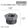 Pipe Decor 1 1/2 in. x 3/4 in. Black Bushing - 3 of 4