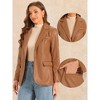 Allegra K Women's Faux Leather Long Sleeve Lapel Collar PU Moto Biker Jacket - 2 of 4