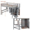 NicBex Full Size Loft Bunk Bed with Desk, Modern Wooden Bed Frame with Shelves, Wardrobe and Storage Stair for Bedroom - 2 of 4