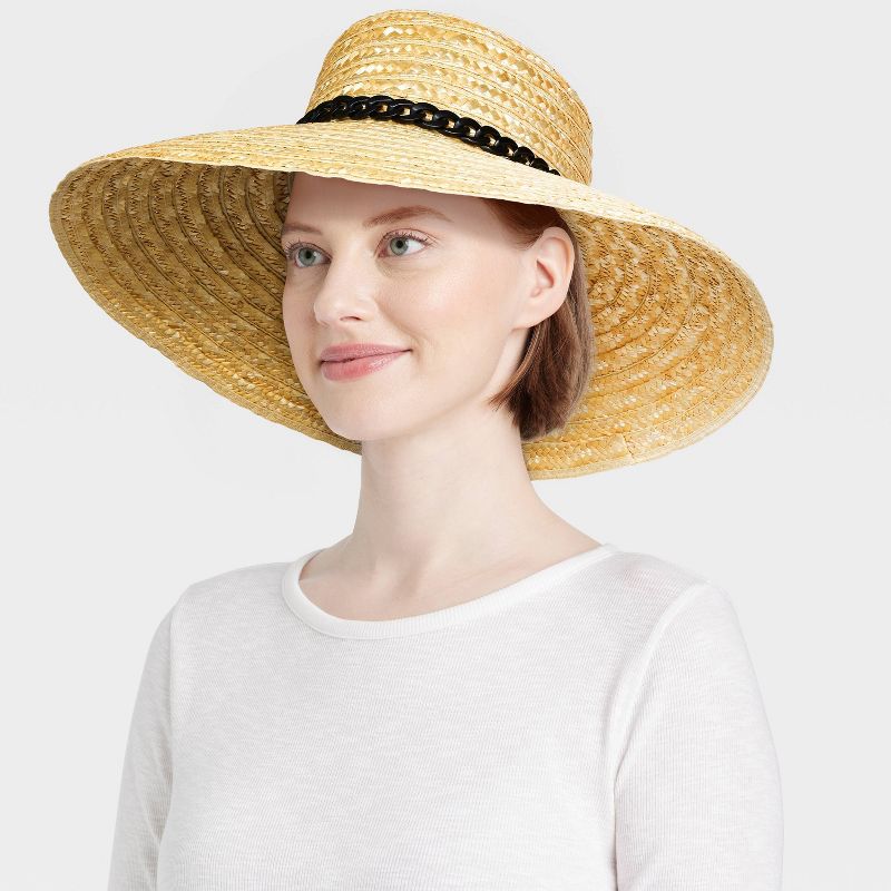 Straw Down Brim Hat - A New Day™ Natural, 3 of 6
