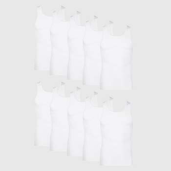 Jockey® Essentials Men's 100% Cotton Tank Top, 3 Pack, White Undershirt,  Sleeveless Tank, Comfort, Sizes Small, Medium, Large, Extra Large, 2XL,  3XL, 6816 