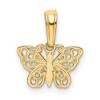 Black Bow Jewelry 14k Yellow Gold Polished Filigree Butterfly Pendant, 12mm - 3 of 4