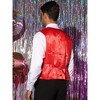 INSPIRE CHIC Men's V-Neck Sleeveless Disco Sparkly Sequin Suit Vest - 3 of 4